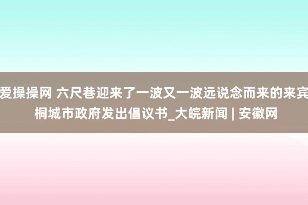 爱操操网 六尺巷迎来了一波又一波远说念而来的来宾 桐城市政府发出倡议书_大皖新闻 | 安徽网