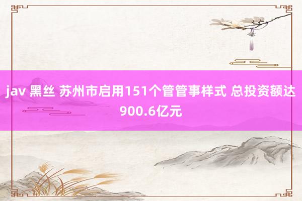 jav 黑丝 苏州市启用151个管管事样式 总投资额达900.6亿元