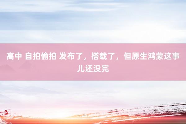 高中 自拍偷拍 发布了，搭载了，但原生鸿蒙这事儿还没完