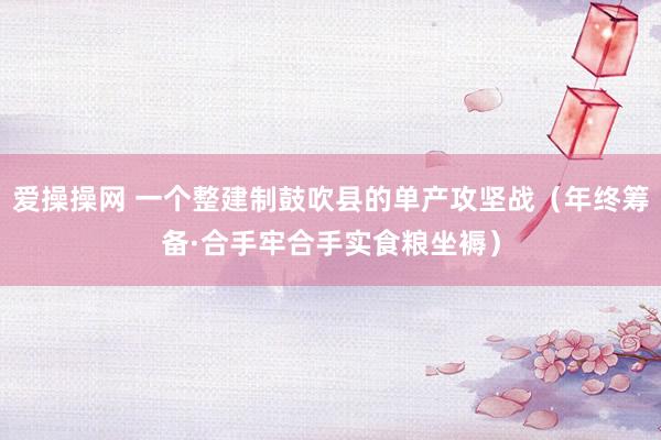 爱操操网 一个整建制鼓吹县的单产攻坚战（年终筹备·合手牢合手实食粮坐褥）