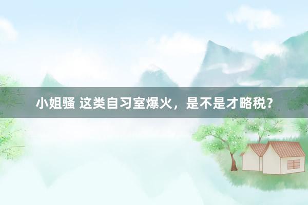 小姐骚 这类自习室爆火，是不是才略税？