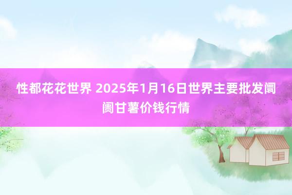 性都花花世界 2025年1月16日世界主要批发阛阓甘薯价钱行情