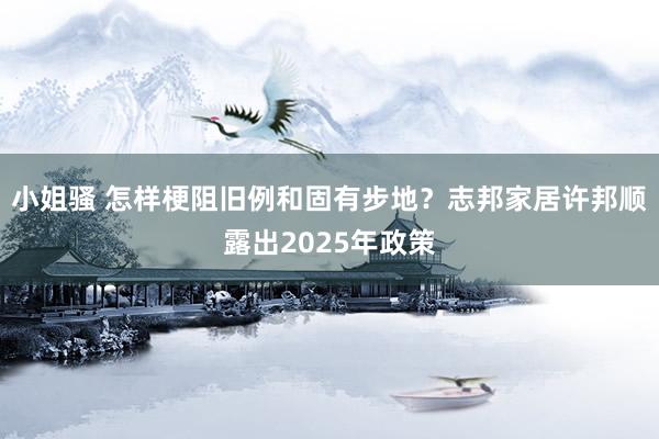 小姐骚 怎样梗阻旧例和固有步地？志邦家居许邦顺露出2025年政策