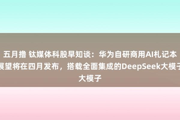五月撸 钛媒体科股早知谈：华为自研商用AI札记本展望将在四月发布，搭载全面集成的DeepSeek大模子