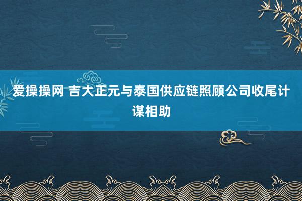 爱操操网 吉大正元与泰国供应链照顾公司收尾计谋相助