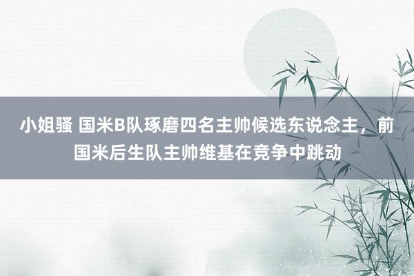 小姐骚 国米B队琢磨四名主帅候选东说念主，前国米后生队主帅维基在竞争中跳动