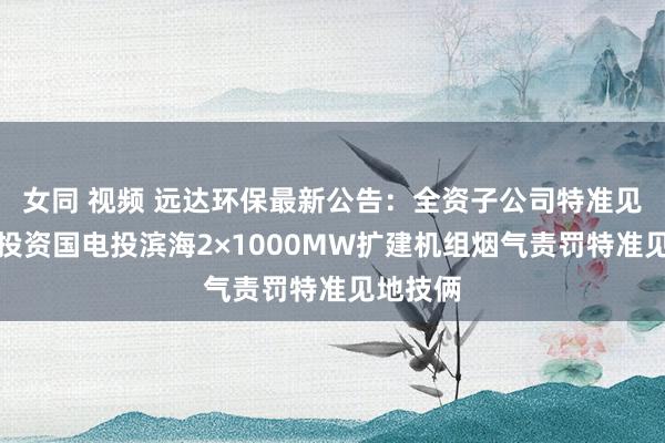 女同 视频 远达环保最新公告：全资子公司特准见地公司投资国电投滨海2×1000MW扩建机组烟气责罚特准见地技俩