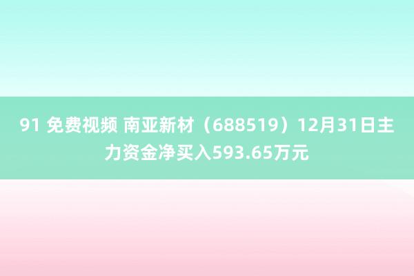 91 免费视频 南亚新材（688519）12月31日主力资金净买入593.65万元