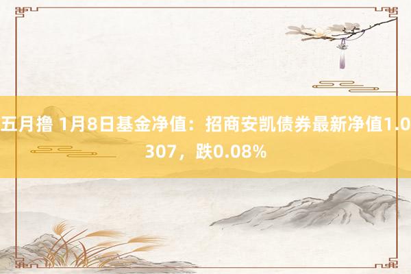 五月撸 1月8日基金净值：招商安凯债券最新净值1.0307，跌0.08%