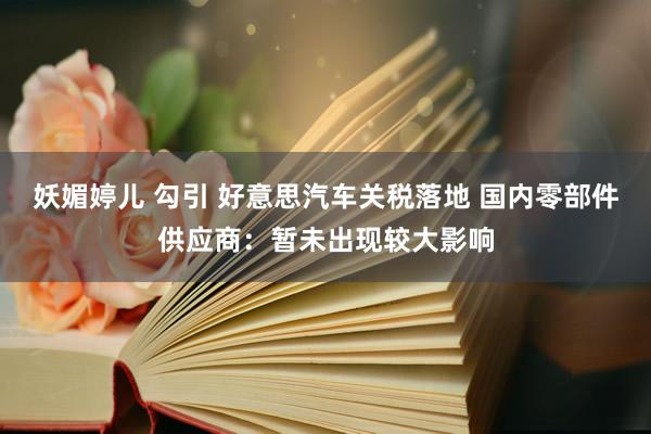 妖媚婷儿 勾引 好意思汽车关税落地 国内零部件供应商：暂未出现较大影响