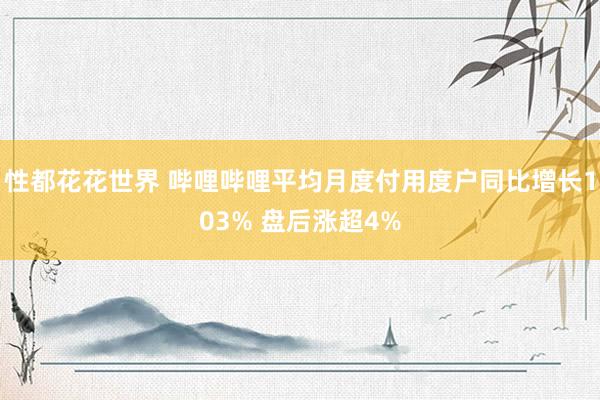 性都花花世界 哔哩哔哩平均月度付用度户同比增长103% 盘后涨超4%