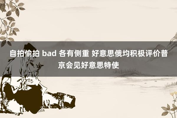 自拍偷拍 bad 各有侧重 好意思俄均积极评价普京会见好意思特使